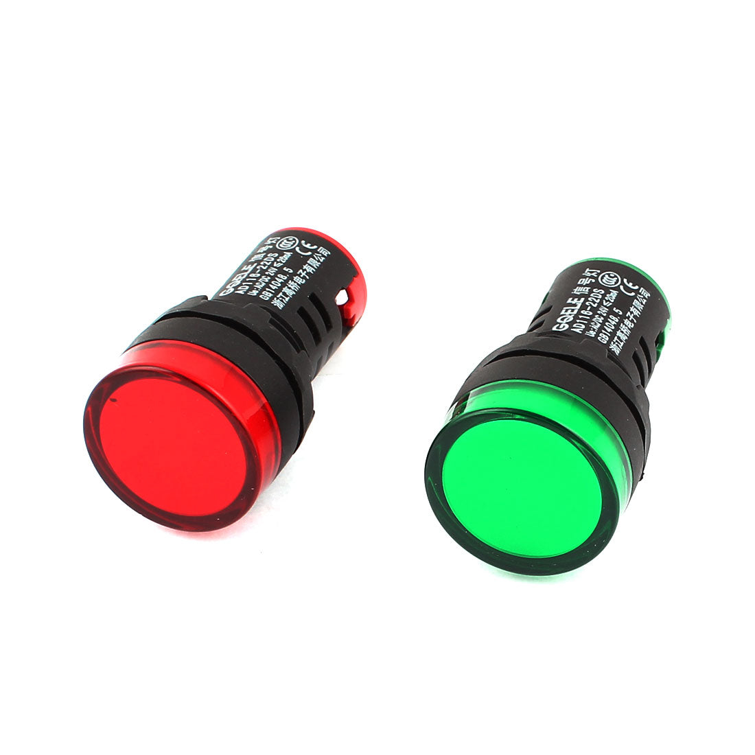 uxcell Uxcell Housing Plastic Energy Saving LED Indicator Signal Lamp AC/DC 24V 20mA Green Red 2pcs