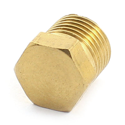 Harfington Uxcell 1/8PT Male Thread 11mm Height Brass Hex Socket Head Pipe Connector Coupler Coupling