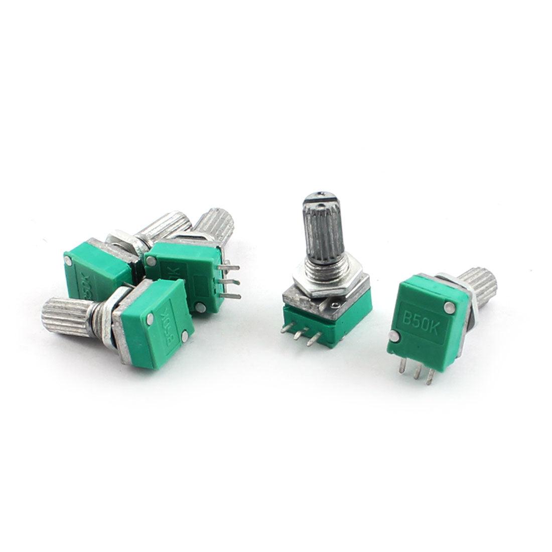 uxcell Uxcell 5 Pcs B50K Type B 50K Ohm 3Pin Terminal Single Linear Rotary Taper Potentiometer