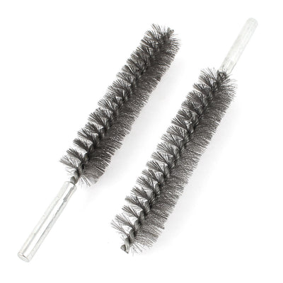 Harfington Uxcell 18cm Length 25mm Diameter Stainless Steel Wire Tube Cleaning Brush 2 Pcs