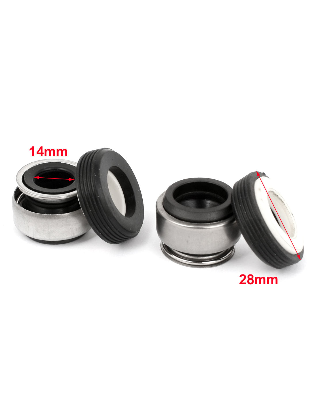 uxcell Uxcell Metal Spring Rubber Bellows 14mm Internal Dia Mechanical Seal 2PCS