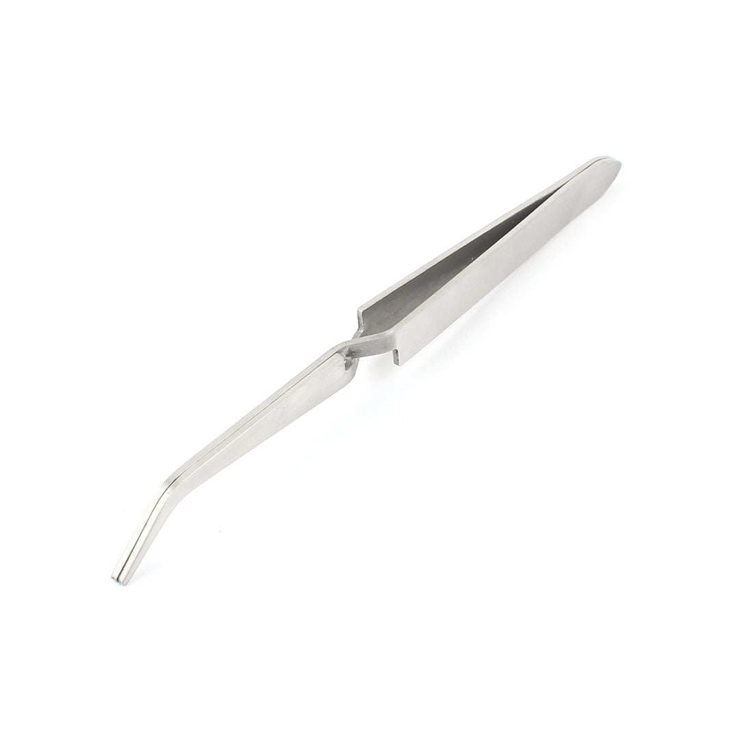 uxcell Uxcell Silver Tone Pointed Tip Bent Nose Stainless Steel Tweezer Repair Tool