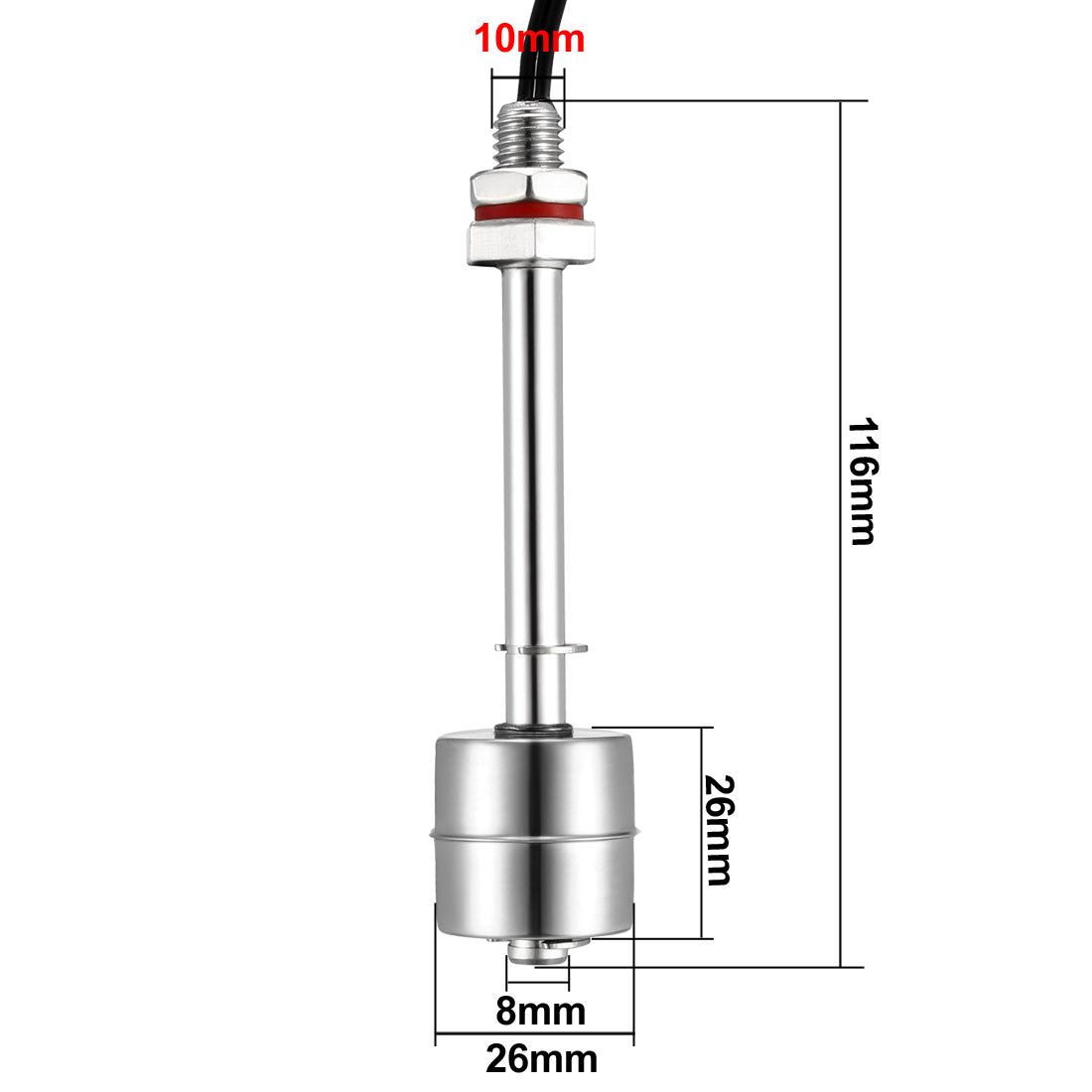 uxcell Uxcell 115mm Mini Vertical Stainless Steel Pool Tank Water Level Liquid Sensor Internal Connectors Float Switch