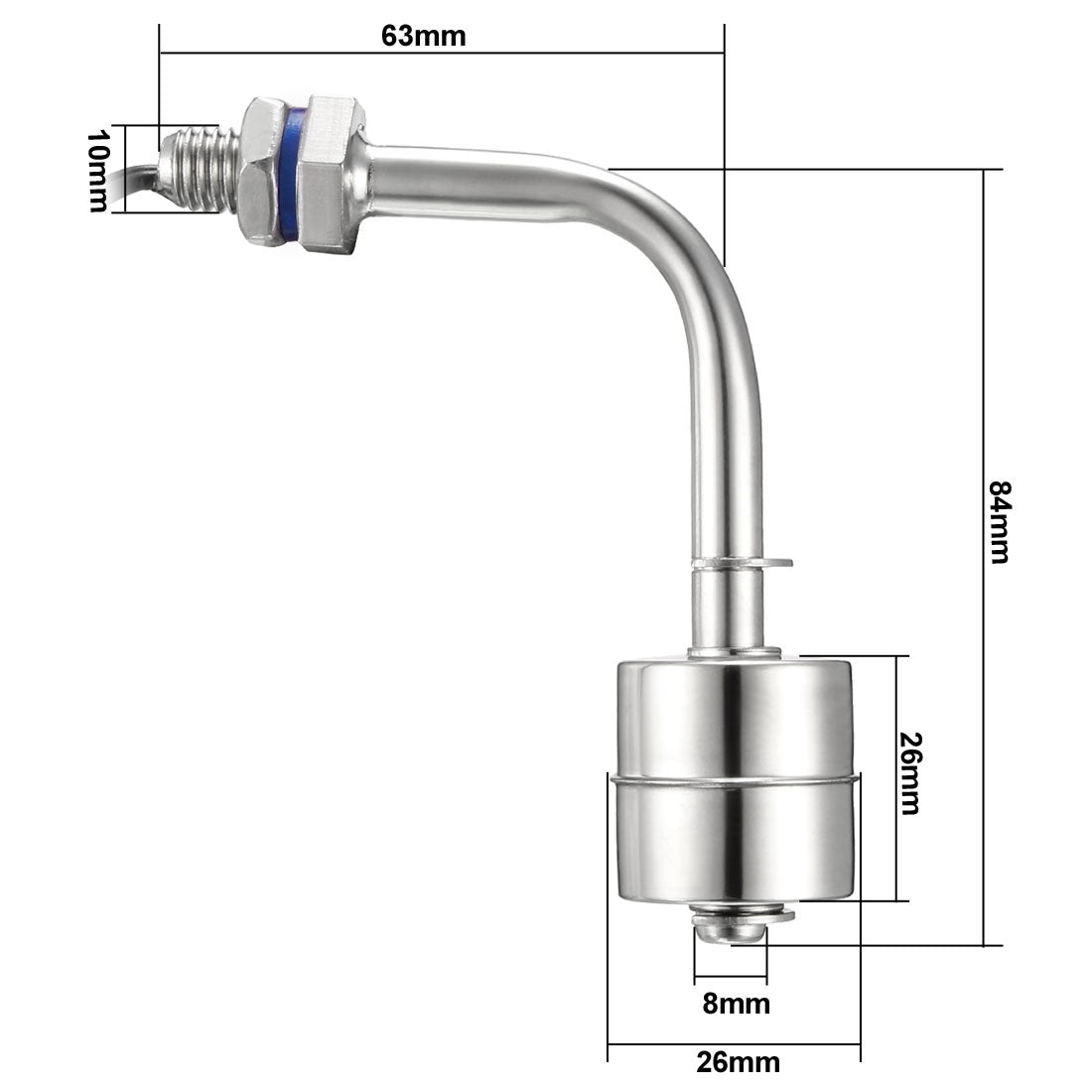 uxcell Uxcell Right Angle Stainless Steel Pool Tank Water Level Liquid Sensor Vertical Float Switch