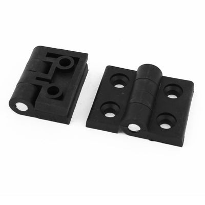 Harfington Uxcell 2 Pcs 56mm x 45mm Cabinet Door Plastic Ball Bearing Hinge Black