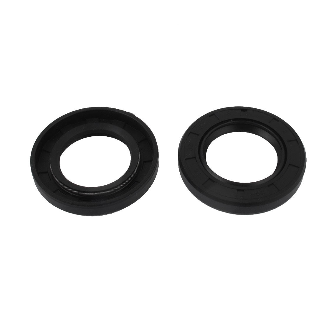 uxcell Uxcell 2pcs 32x52x8mm Black Rubber Double Lip Skeleton Shaft TC Oil Seal
