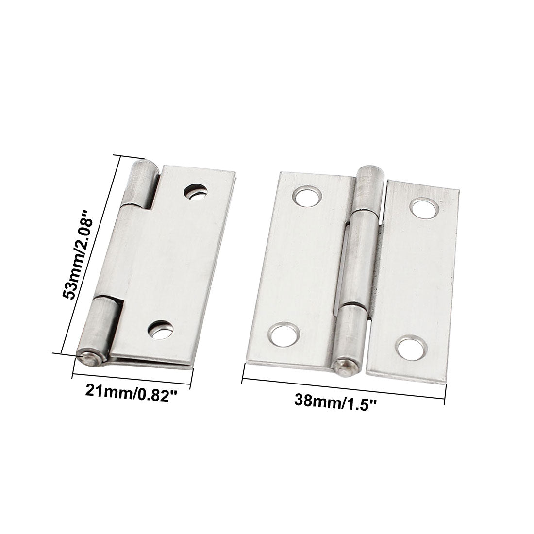 uxcell Uxcell 4Pcs Stainless Steel Square Interior Cabinet Door Hinge Hardware 2"