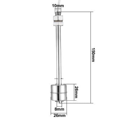 Harfington Uxcell Schwimmerschalter für Wasserpumpe Tank Schwimmbad Gartenteich Flüssigkeitsstand Sensor M11 150mm Länge Edelstahl