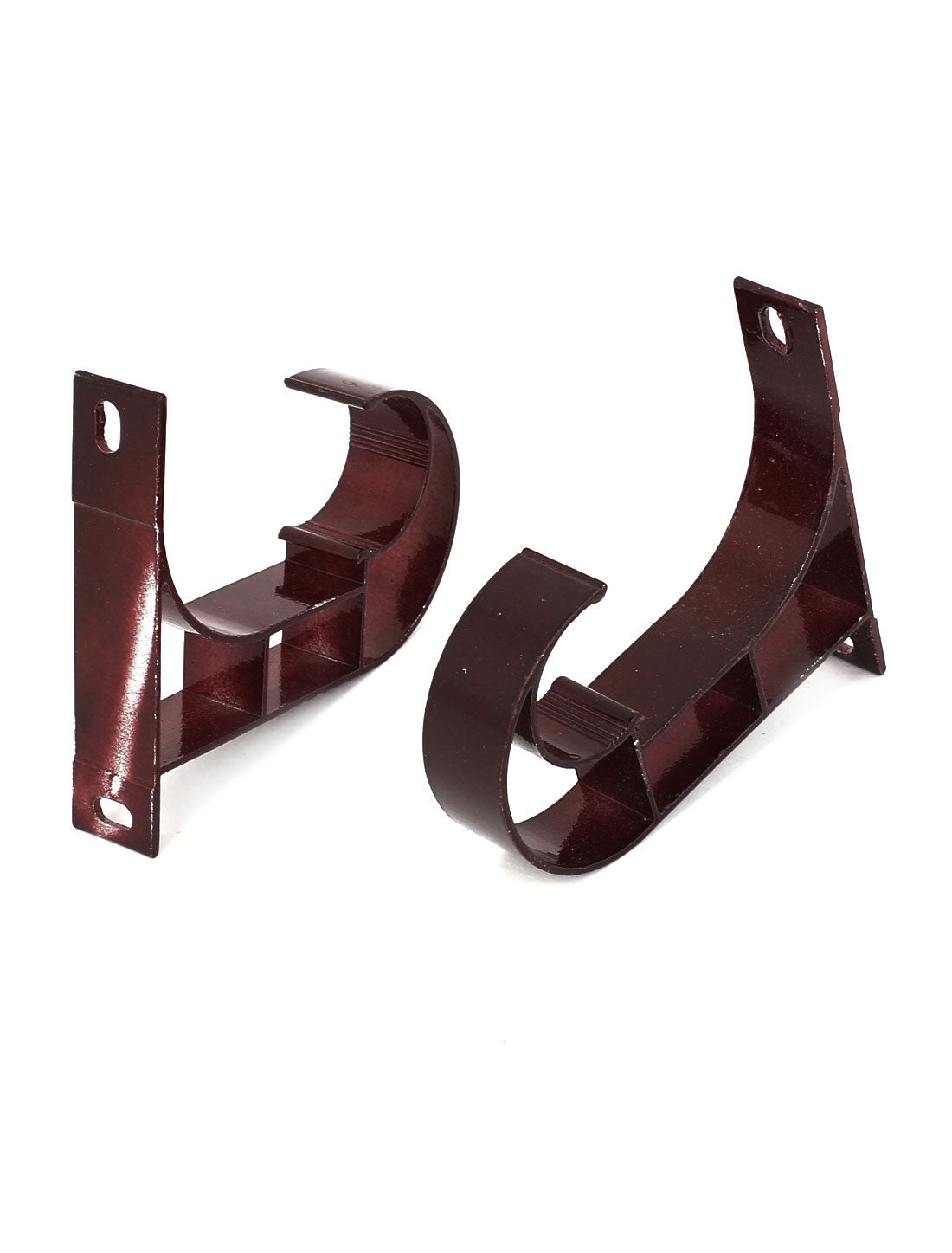 uxcell Uxcell 2pcs 1" Dia Drapery Curtain Rod Hook Shape Metal Ceiling Bracket Burgundy