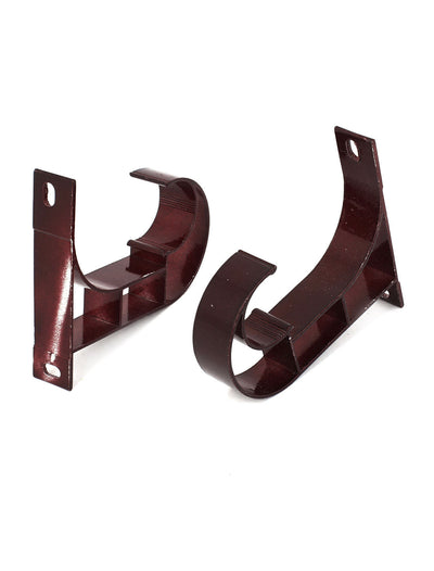 Harfington Uxcell 2pcs 1" Dia Drapery Curtain Rod Hook Shape Metal Ceiling Bracket Burgundy