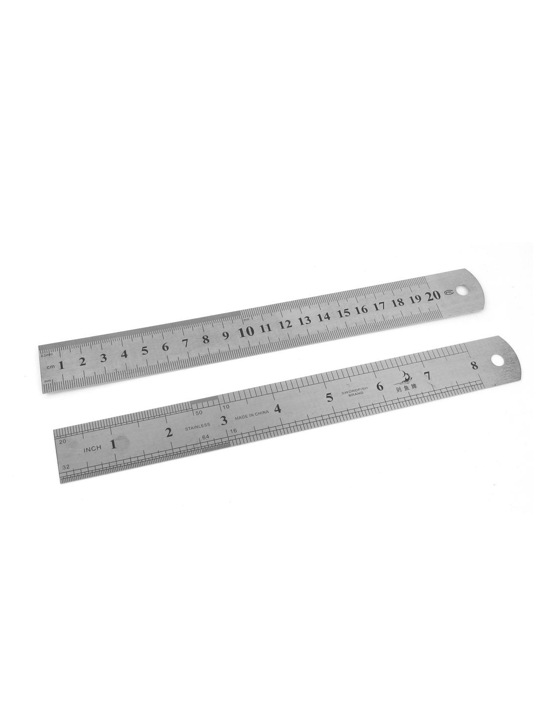 uxcell Uxcell Carpenter 8 Inch 20cm Double Sides Metric Straight Ruler Measuring Tool 2 Pcs