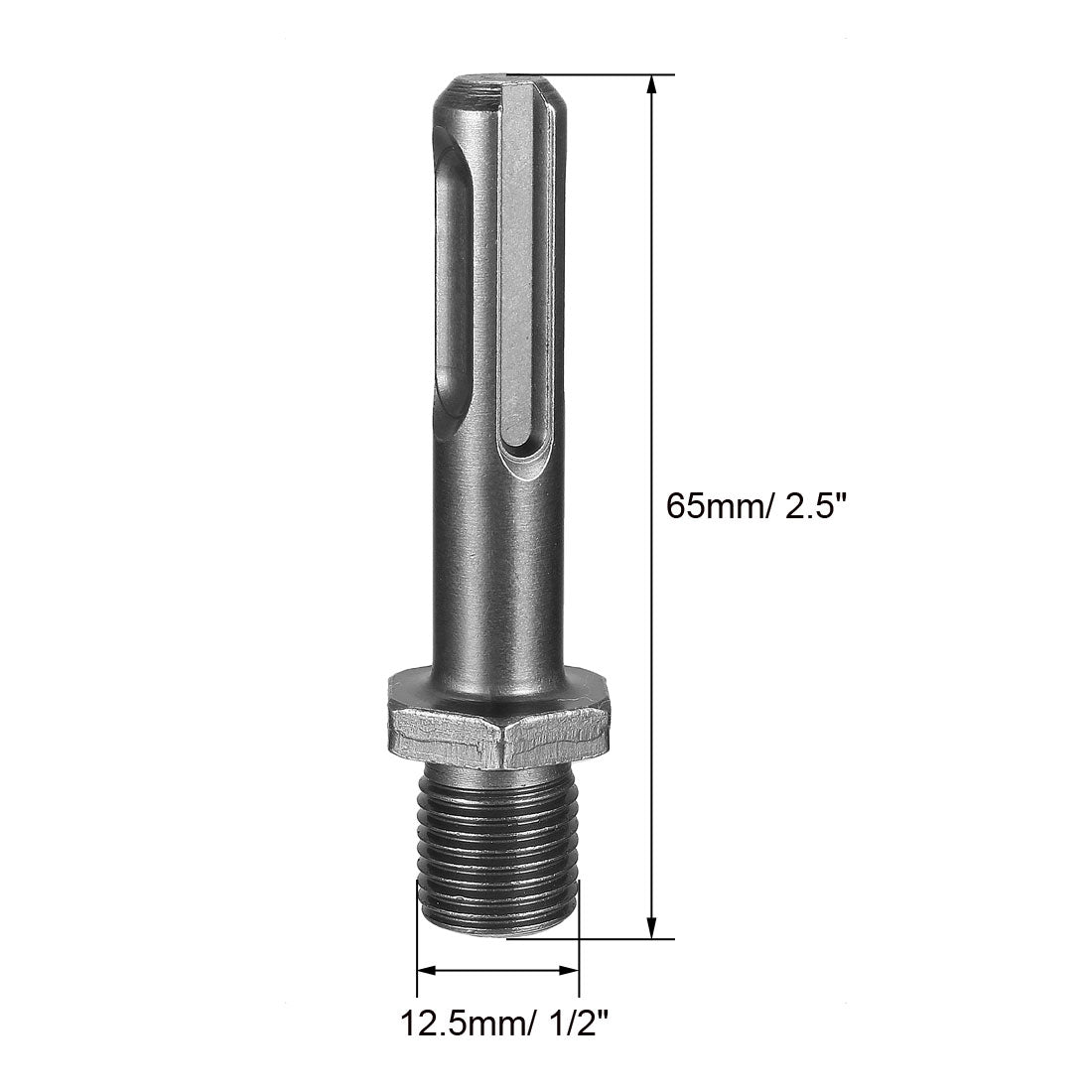 uxcell Uxcell 1/2" Male Thread 65mm Long Hex Nut  Shank Drill Chuck Adapter 3pcs