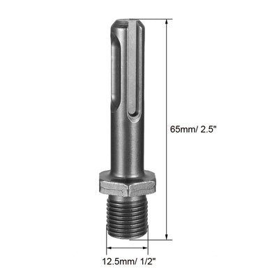 Harfington Uxcell 1/2" Male Thread 65mm Long Hex Nut  Shank Drill Chuck Adapter 3pcs