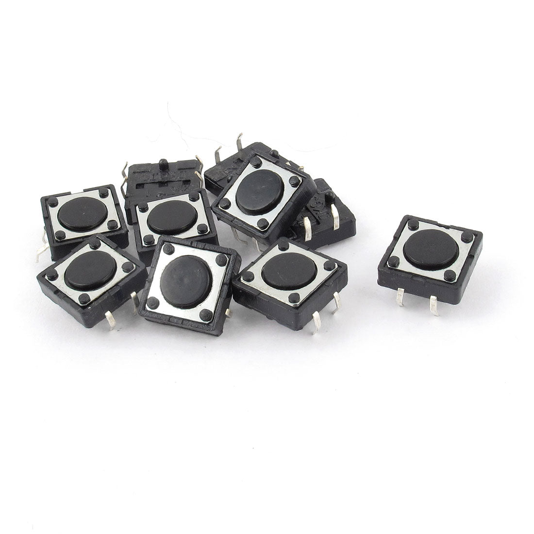 uxcell Uxcell 10Pcs 13mm x 12mm x 4mm 4 Pins DIP Momentary Tact Tactile Push Button Switches