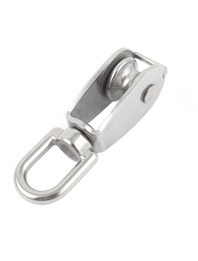 Harfington Uxcell 8mm Ropes 20mm Dia Single Sheave Swivel Eye Wire Rope Hoist Pulley Wheel Block 0.075 Ton