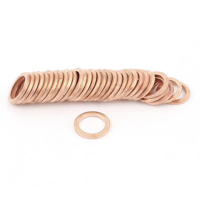 Harfington Uxcell 10mmx14mmx1.5mm Copper Crush Washer Flat Seal  Gasket 50Pcs