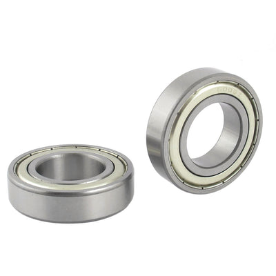 Harfington Uxcell 2 Pcs 47mm x 25mm x 12mm Metal Sealed Single Row Deep Groove Ball Bearing 6005Z