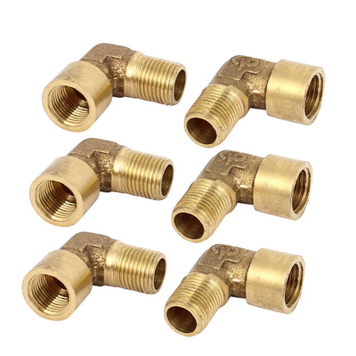 Harfington Uxcell 6 Pcs 1/8BSP x 1/8BSP Male to Female Thread Right Angle Elbow Coupling Connector