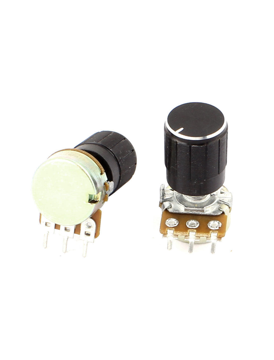 uxcell Uxcell 2 Pcs B10K 10K Ohm 13mm Metal Rotating Shaft 3 Terminals Rotary Audio Single Linear Taper Potentiometer