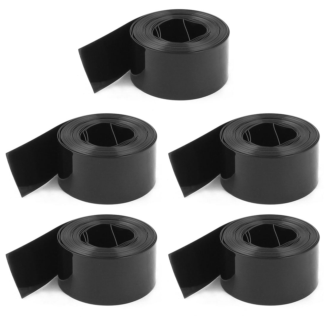 uxcell Uxcell 5Pcs 2Meters 17mm Width PVC Heat Shrink Wrap Tube Black for 1 x AAA Battery