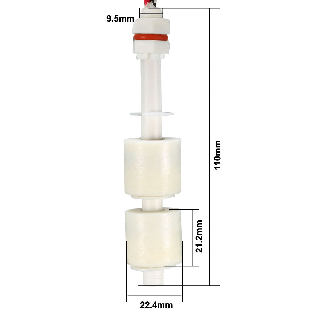 uxcell Uxcell White Plastic Water Liquid Vertical Level Sensor Double Floaters Float Switch