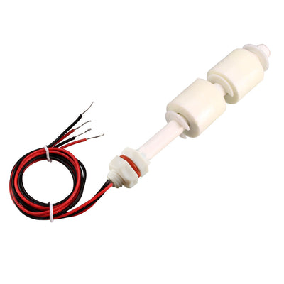 Harfington Uxcell White Plastic Water Liquid Vertical Level Sensor Double Floaters Float Switch