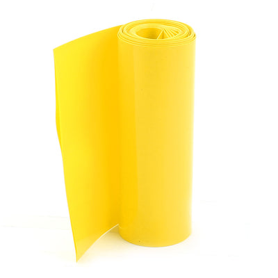 Harfington Uxcell 85mm Width PVC Heat Shrink Tubing Tube Yellow 2Meters for Batteries Pack