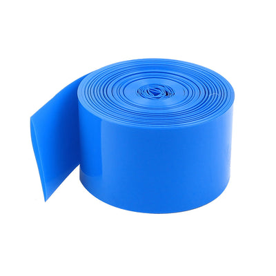 Harfington Uxcell PVC Schrumpfschlauch Batterieverpackung für 18650 Netzteile 29,5mm Flach 10m Blau