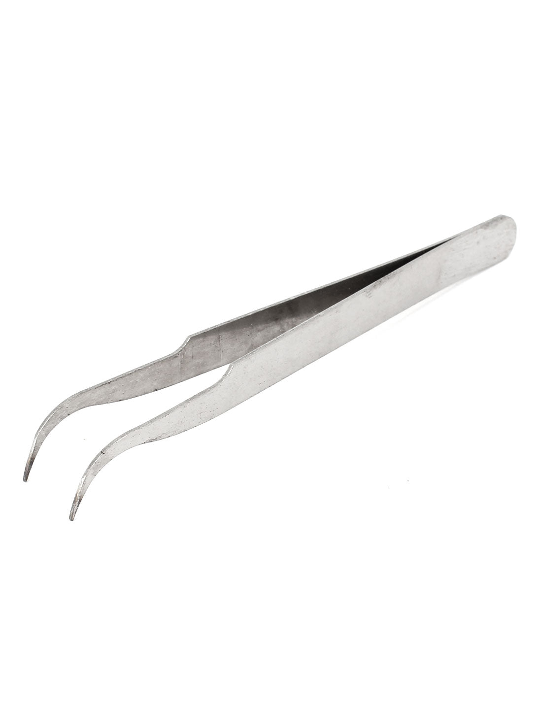 uxcell Uxcell Silver Tone Stainless Steel Bent Curved Pointed Tip Tweezers Pliers Repair Tool