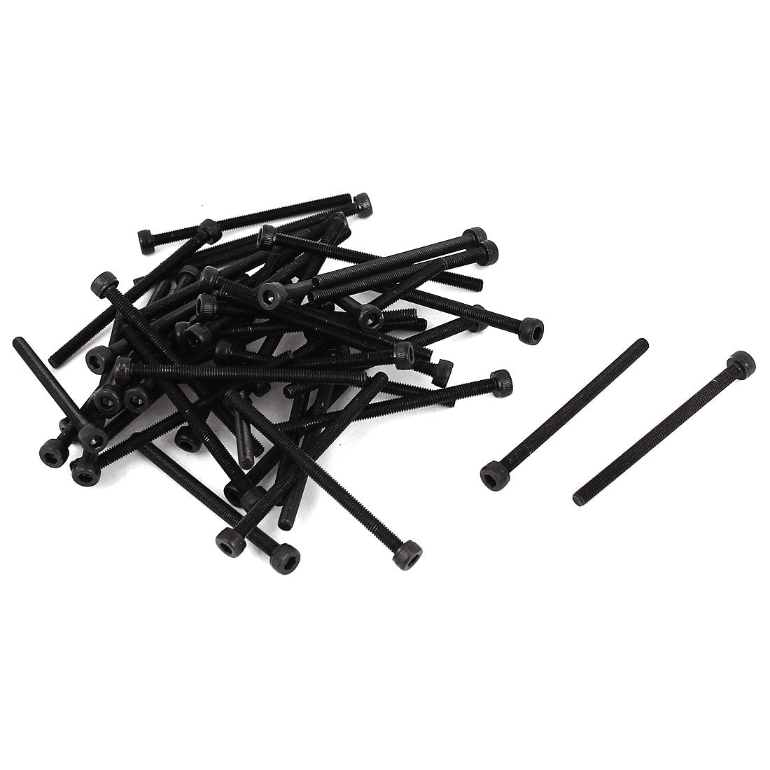 uxcell Uxcell M3 x 45 Alloy Steel Hex Bolt Socket Head Cap Machine Screws Black 50 Pcs