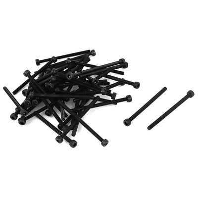 Harfington Uxcell M3 x 45 Alloy Steel Hex Bolt Socket Head Cap Machine Screws Black 50 Pcs