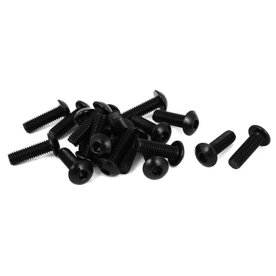 Harfington Uxcell #10-32 x 5/8" UNF 10.9 Alloy Steel Hex Socket Button Head Machine Screws Black 20 Pcs