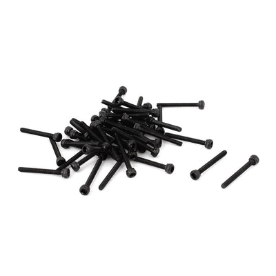 Harfington Uxcell M1.6 x 14 Alloy Steel Hex Bolt Socket Head Cap Machine Screws Black 50 Pcs