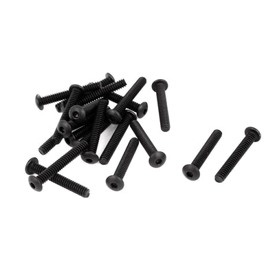 Harfington Uxcell #4-40 x 3/4" UNC Alloy Steel Hex Socket Button Head Machine Screws Black 20 Pcs