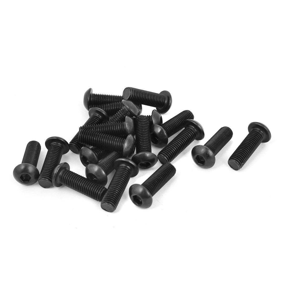 uxcell Uxcell 5/16-24 x 1" UNF Alloy Steel Hex Socket Button Head Machine Screws Black 20 Pcs