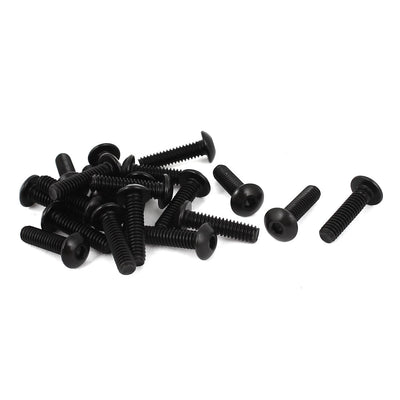 Harfington Uxcell #8-32 x 5/8" UNC 10.9 Alloy Steel Hex Socket Button Head Machine Bolt Screws Black 20 Pcs