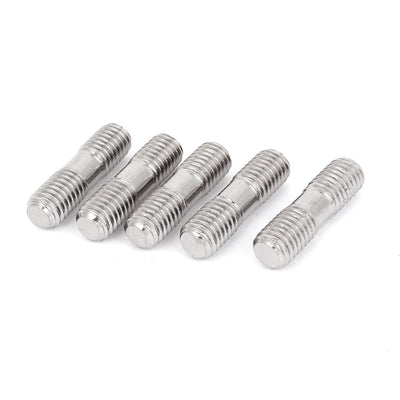 Harfington Uxcell M8 x 30mm Metric A2 Stainless Steel Double End Threaded Stud Screw Bolt 5 Pcs