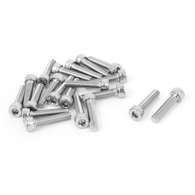 Harfington Uxcell M4x18mm Stainless Steel Socket Cap Screws Hex Drive Keys 7mm Head Diameter 20pcs