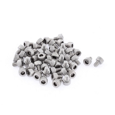 Harfington Uxcell 50 Pcs 0.7mm Pitch 3mm Hex Socket Head Key Knurled Cap Screws Bolts M4x5mm