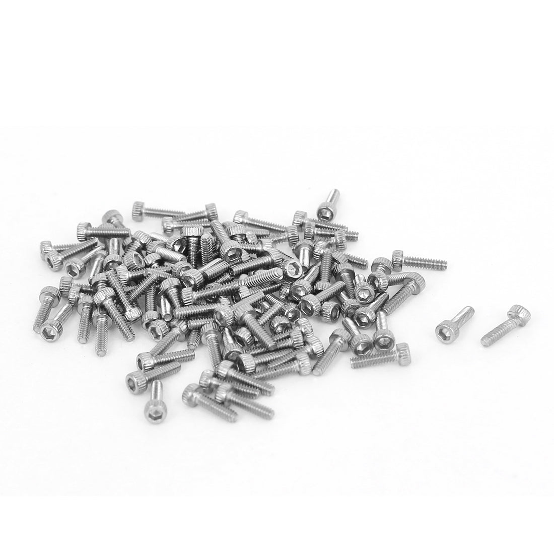 uxcell Uxcell 100pcs 7mm Long M1.6x6mm Stainless Steel Hex Socket Head Cap Screws 0.35mm Pitch