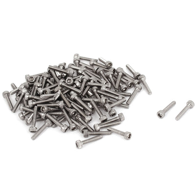 Harfington Uxcell 100 Pcs 10mm Long M1.6x8mmx0.35mm Stainless Steel Hex Socket Head Cap Screws