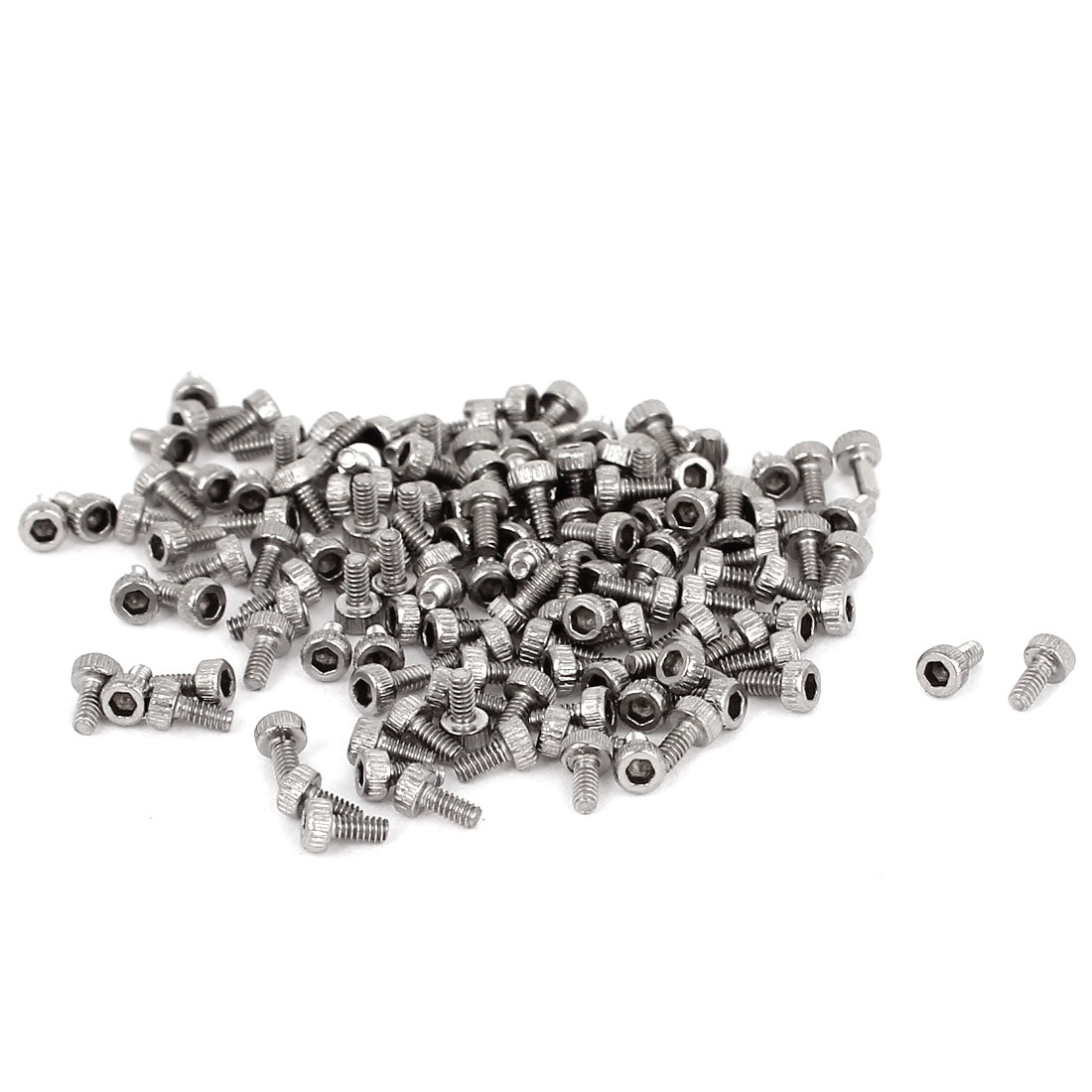 uxcell Uxcell 100 Pcs 4mm Long M1.4x3mm Stainless Steel Hex Socket Head Cap Screws 0.3mm Pitch