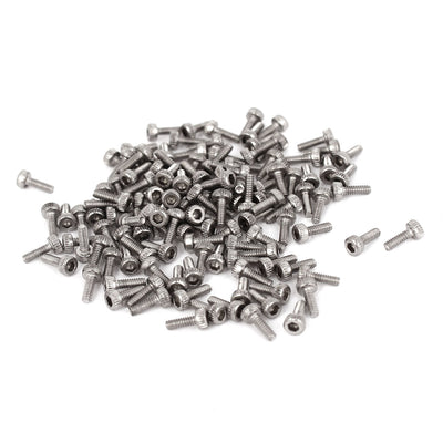 Harfington Uxcell 100pcs M1.4x4mm Stainless Steel Hex Socket Head Cap Bolt Machine Screws 5mm Long