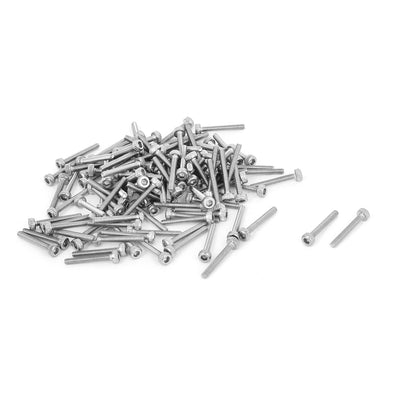 Harfington Uxcell M1.4x10mm Stainless Steel Hex Key Socket Head Knurled Cap Screws Bolts 100pcs