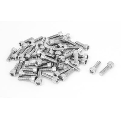 Harfington Uxcell M6x20mm Stainless Steel Hex Socket Cap Screws Head Key Bolts 50 Pcs