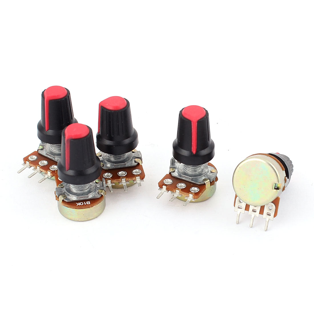 uxcell Uxcell 5pcs 10K OHM 3 Terminal Linear Taper Rotary Volume Audio B Type Potentiometer