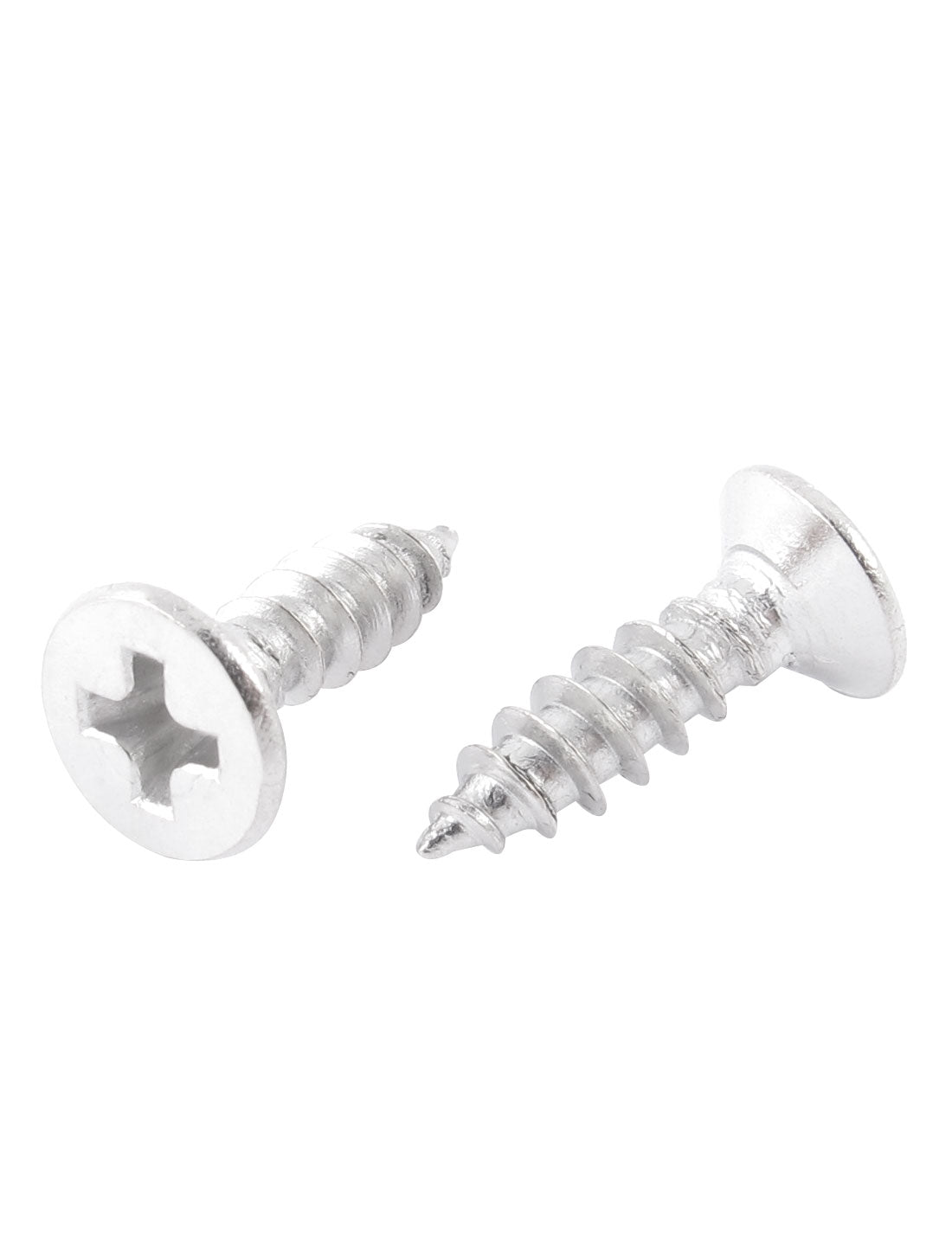 uxcell Uxcell Silver Tone Self Tapping Phillips Flat  Sheet Metal Screws 4mmx14mm 30Pcs