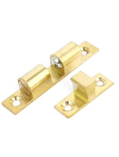 Harfington Uxcell 70mm Long Cupboard Cabinet Door Brass Double Ball Catch Roller Latch 10pcs