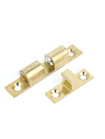 Harfington Uxcell 60mm Long Cupboard Cabinet Door Brass Double Ball Catch Roller Latch 10pcs