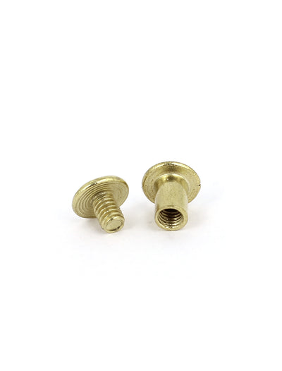 Harfington Uxcell Brass Plated 5x8mm Binding Chicago Screw Post 20pcs for Album Leather Purse